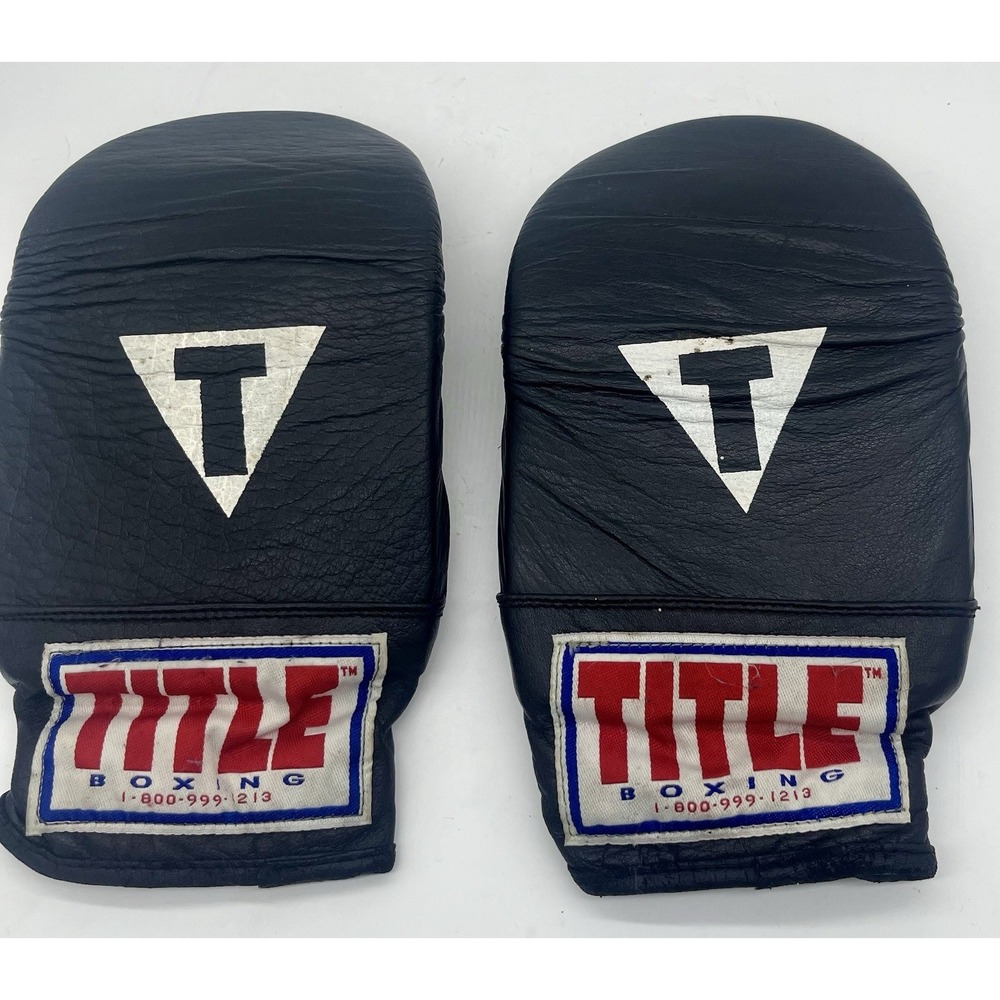 Vintage Title Boxing Gloves Black TBG-L‎ Kickboxing Martial Arts Boxing